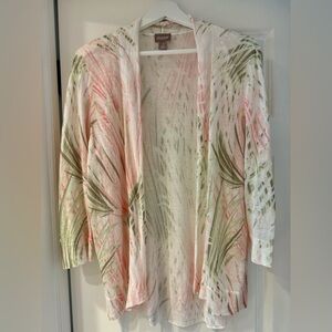 Chico's Beige Knit Cardigan with 3/4 sleeve